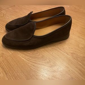 Men's Dark Brown Suede Slip-On Loafers